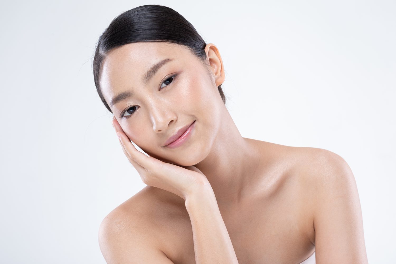 Woman with smooth, healthy-looking skin